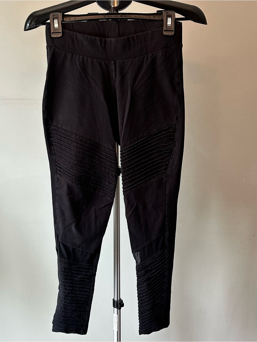Torrid‎ Moto Leggings Women 00 Black Mesh Panel Ribbed CorporateGoth SoftAlt